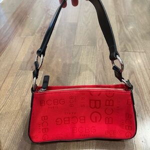BCBG Red and Black Shoulder Bag